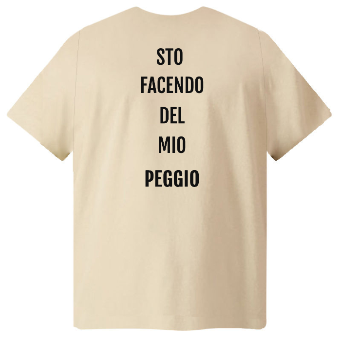 T-Shirt ZERO CONTESTO — Bianco e Sabbia